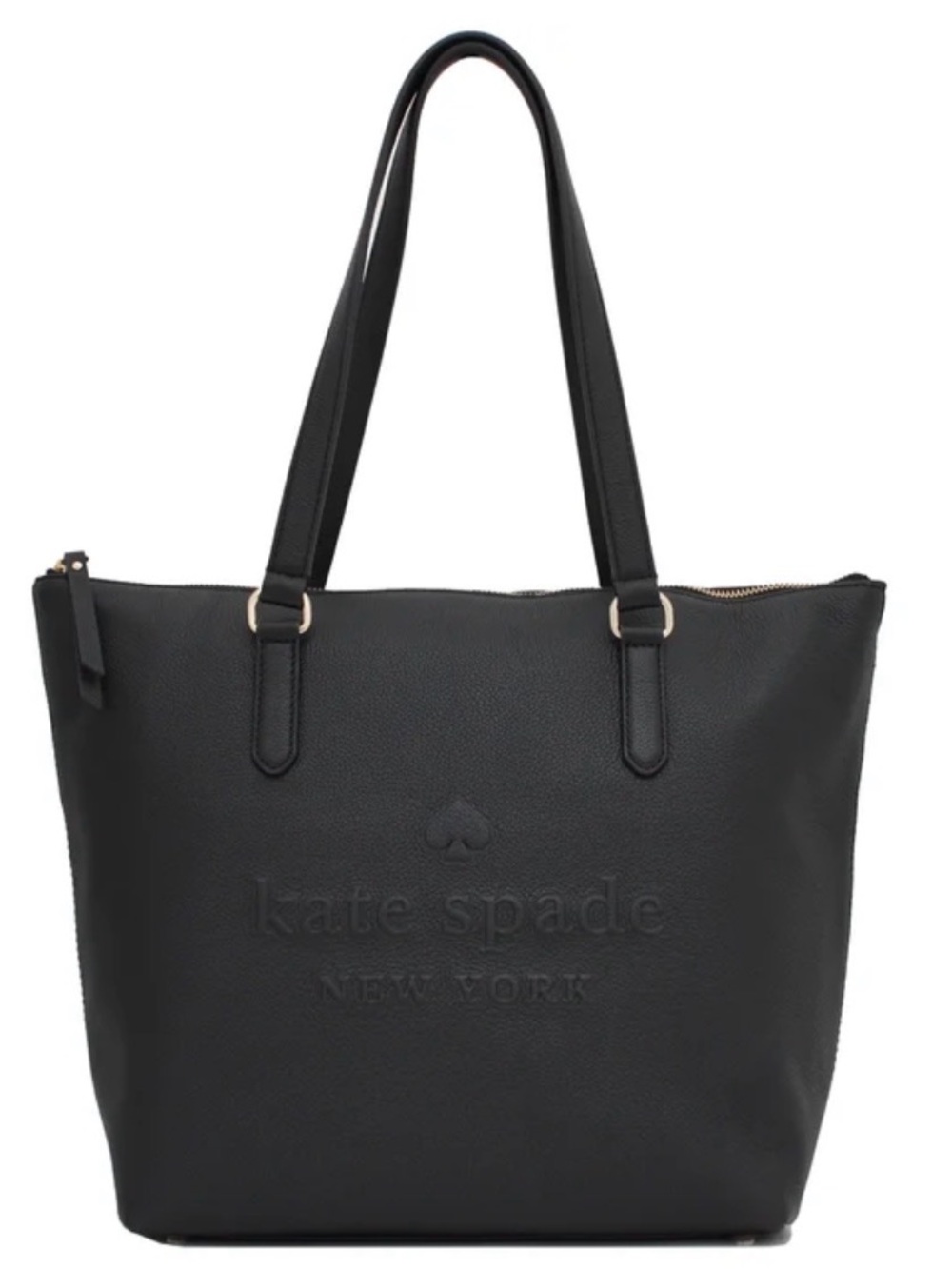 Kate Spade Larchmont Avenue Logo Penny Tote Bag Leather Purse Black